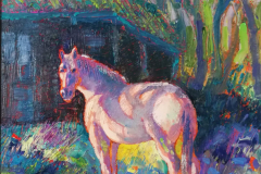 Импресия с кон , маслени бои/платно, 24/18 см