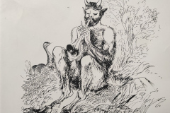 В сянката , литография , 50/35 см