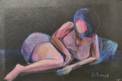 Легнала , пастел върху картон , 21/29 см