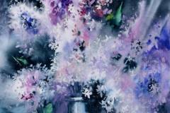 Менует в лилаво, 30/42, акварел/хартия