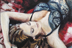 Тя , маслени бои/платно , 20/20 см